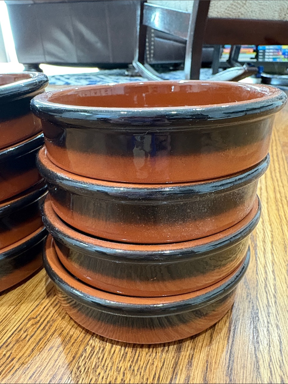 Terracotta-Style Black & Brown Stackable Ramekins - Set of 8 - Picture 4 of 14